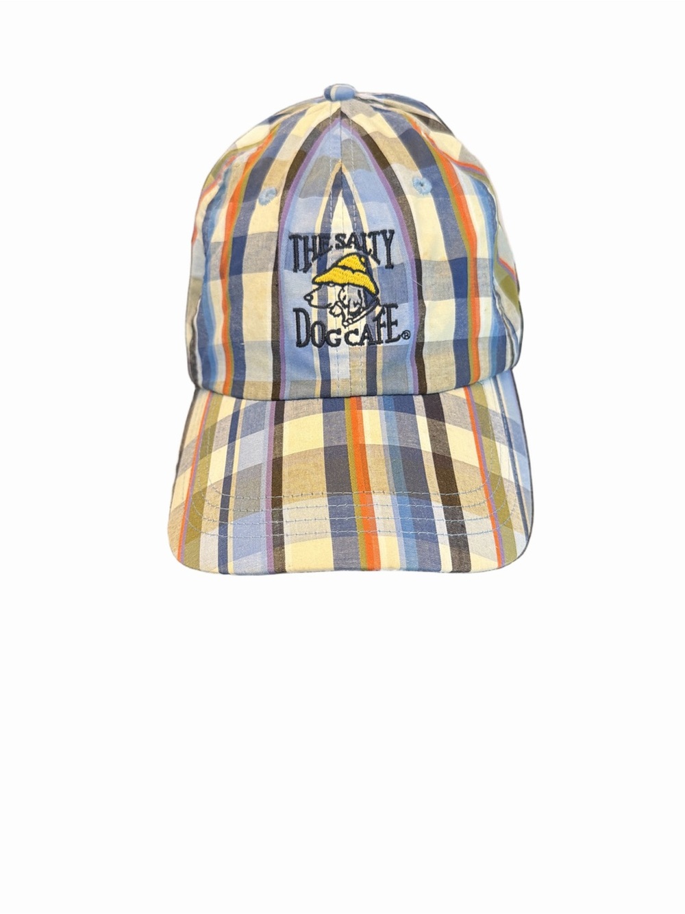 The Salty Dog Cafe Plaid Baseball Cap - Multicolor Velcro strap